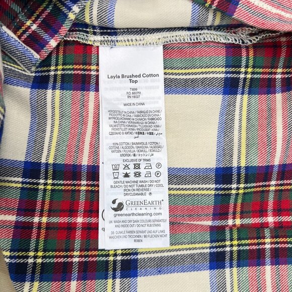 NWOT Boden Layla Brushed Cotton Top Plaid Shirt Blouse Size 8 - Picture 11 of 16